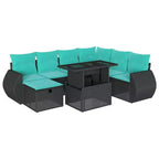 vidaXL Patio Sofa Set with Cushions Sectional Couches 8 Piece Poly Rattan