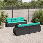 vidaXL Set da giardino da 9 pezzi con cuscini in polyrattan