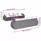 vidaXL Set da giardino da 9 pezzi con cuscini in polyrattan