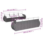 vidaXL Set da giardino da 9 pezzi con cuscini in polyrattan
