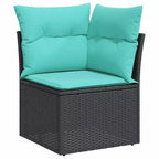 vidaXL Set da giardino da 9 pezzi con cuscini in polyrattan