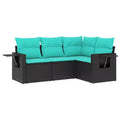 vidaXL Patio Sofa Set with Cushions, Modular Outdoor Sectional, Poly Rattan, Multiple Colors and Models