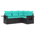 vidaXL Patio Sofa Set with Cushions, Modular Outdoor Sectional, Poly Rattan, Multiple Colors and Models