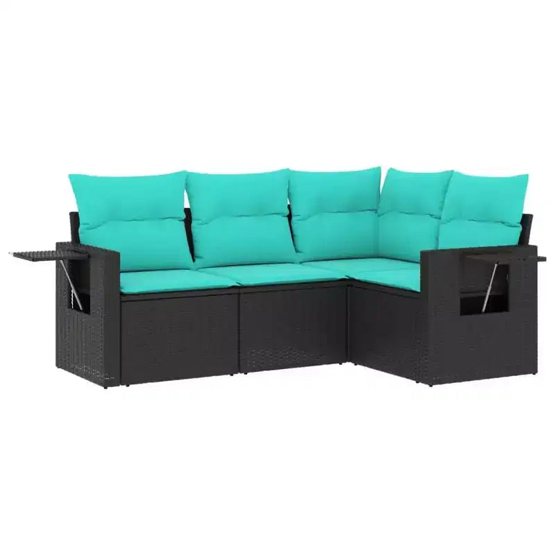 vidaXL Patio Sofa Set with Cushions, Modular Outdoor Sectional, Poly Rattan, Multiple Colors and Models