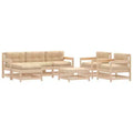 vidaXL Patio Lounge Set with Cushions Outdoor Furniture Set 7 Piece Solid Wood