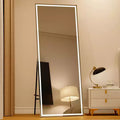 COZONY 70x28 LED Full Length Mirror, Dimmable 3-Color Light, Wall Mounted/Freestanding Full Body Floor Mirror, Metal Frame