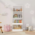 Kids Bookshelf, 4-Tier Bookcase, Book Organizer, toy Storage Cabinet Organizer, White