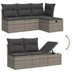 Set di divani da giardino vidaXL da 9 pezzi con cuscini, polyrattan e acacia