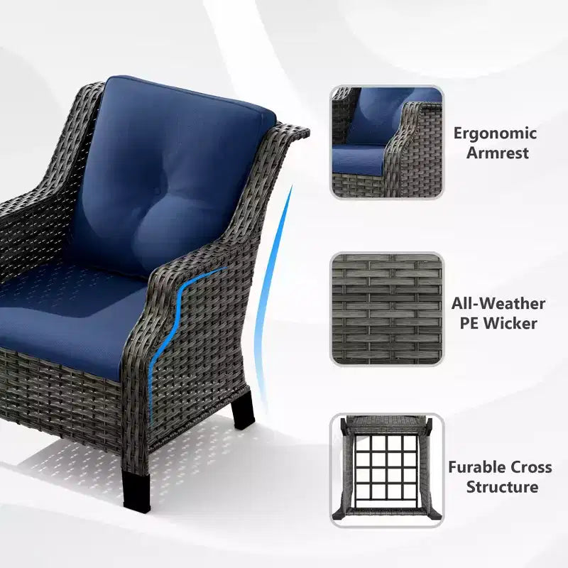 UPTIOT minden időjárási körülménynek ellenálló kültéri teraszkanapé ergonomikus kartámaszokkal és prémium párnákkal