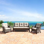 UPTIOT All-Weather Outdoor Patio Sofa with Ergonomic Armrests and Premium Cushions