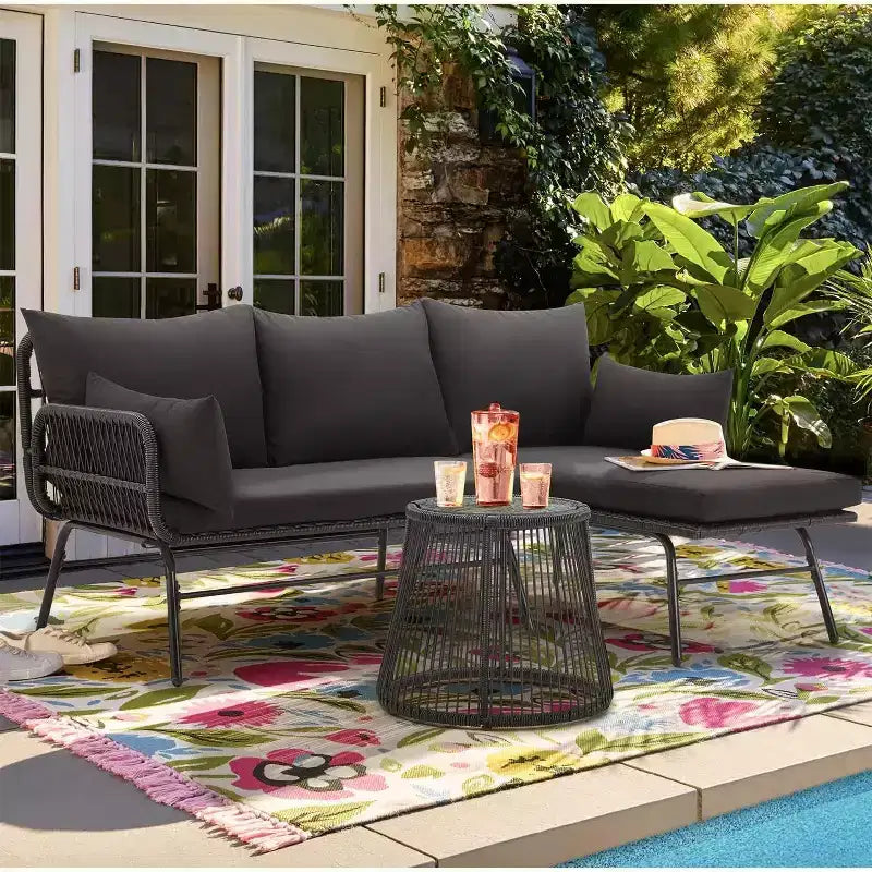 Ensemble EROMMY de 3 pièces pour conversation sur la terrasse