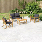 Set da salotto da patio vidaXL da 5 pezzi con cuscini, in bambù