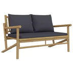 Set da salotto da patio vidaXL da 5 pezzi con cuscini, in bambù