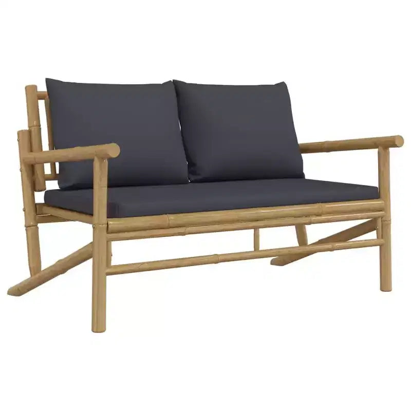 Set da salotto da patio vidaXL da 5 pezzi con cuscini, in bambù