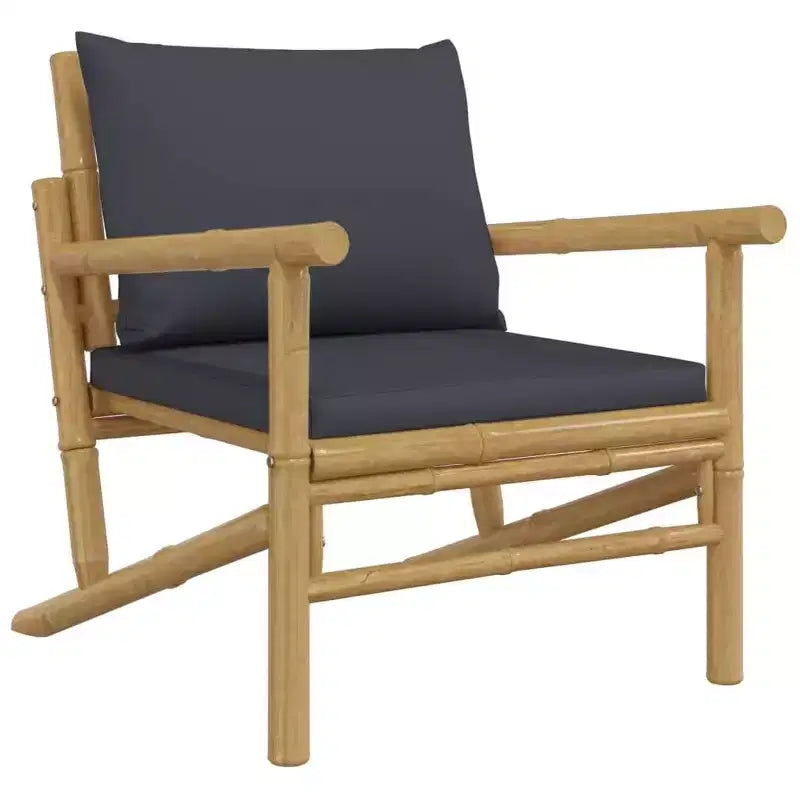Set da salotto da patio vidaXL da 5 pezzi con cuscini, in bambù