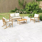 Set da salotto da patio vidaXL da 5 pezzi con cuscini, in bambù