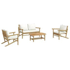 Set da salotto da patio vidaXL da 5 pezzi con cuscini, in bambù