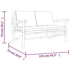 Set da salotto da patio vidaXL da 5 pezzi con cuscini, in bambù