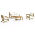 vidaXL 5 Piece Patio Lounge Set with Cushions Bamboo