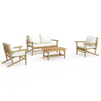 vidaXL 5 Piece Patio Lounge Set with Cushions Bamboo