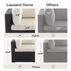 LAUSAINT HOME 7-delige wicker loungeset met beige kussens
