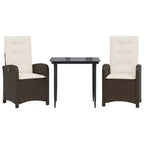 vidaXL Trendy Garden Dining Set with Cushions in Poly Rattan