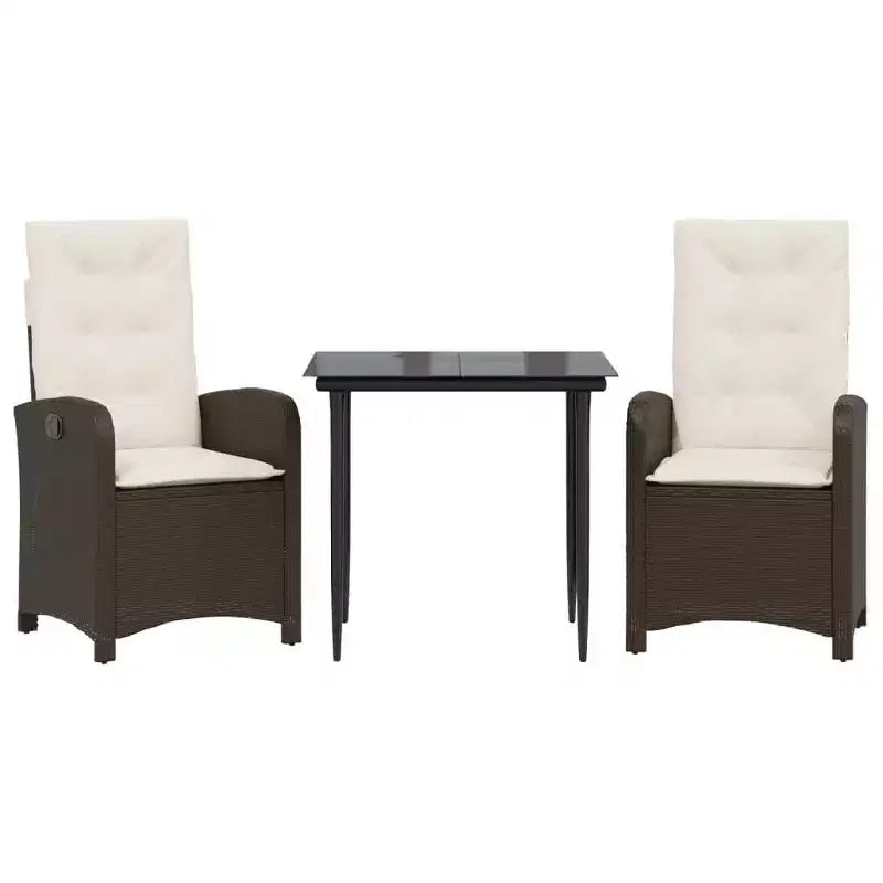 vidaXL Trendy Garden Dining Set with Cushions in Poly Rattan