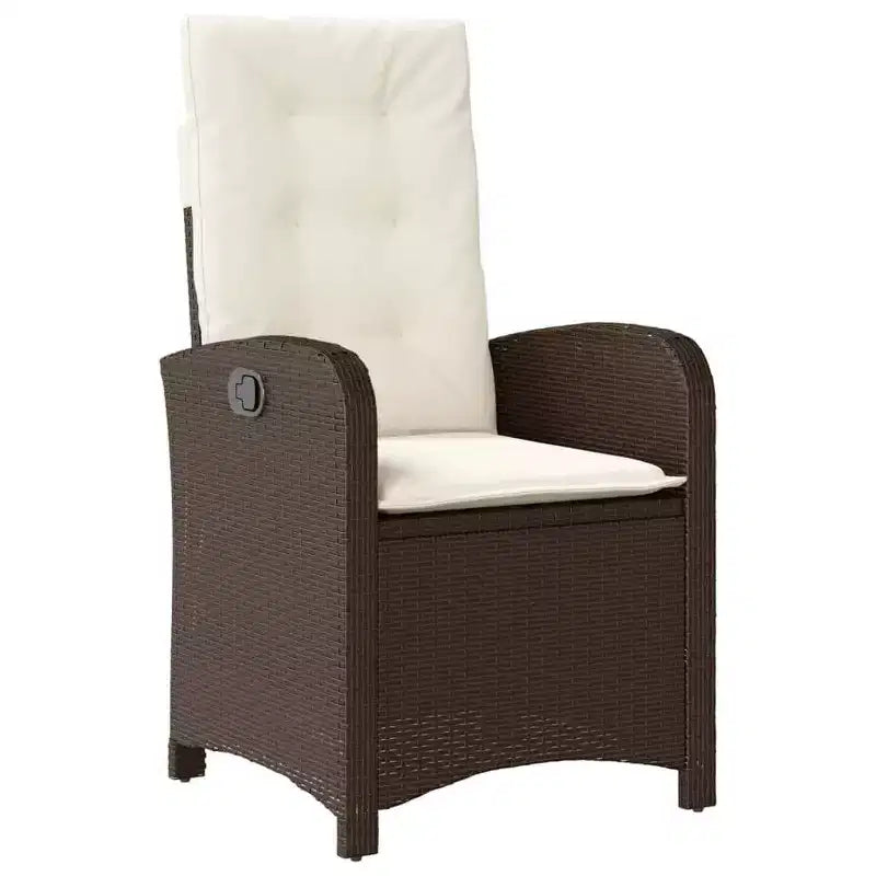 Set da pranzo da giardino vidaXL di tendenza con cuscini in polirattan