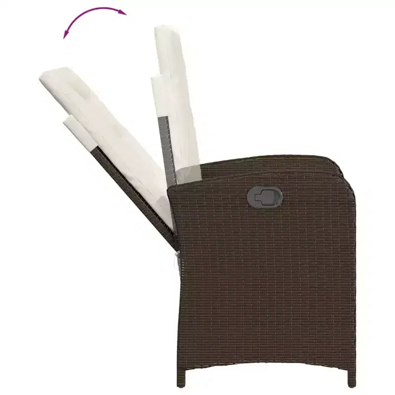 Set da pranzo da giardino vidaXL di tendenza con cuscini in polirattan