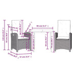 Set da pranzo da giardino vidaXL di tendenza con cuscini in polirattan