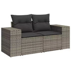 Set contemporaneo di divani da giardino vidaXL in polirattan con cuscini