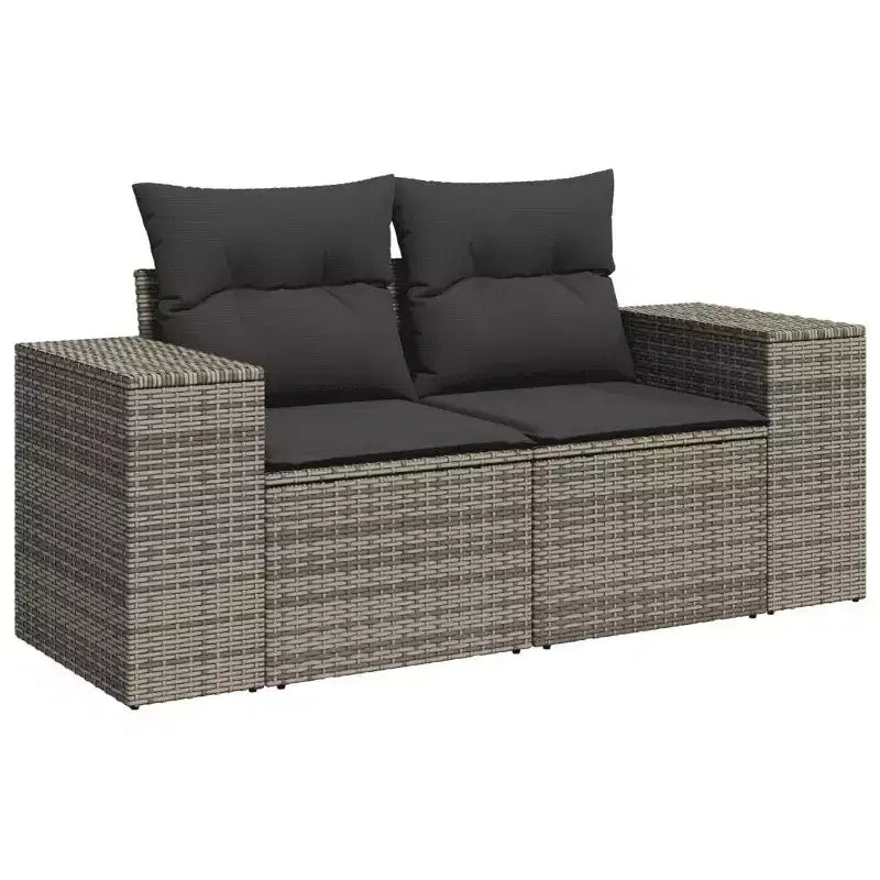Set contemporaneo di divani da giardino vidaXL in polirattan con cuscini