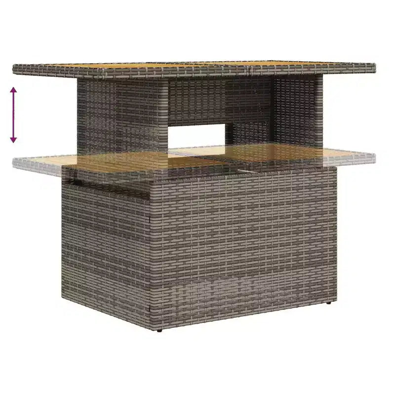 Set contemporaneo di divani da giardino vidaXL in polirattan con cuscini