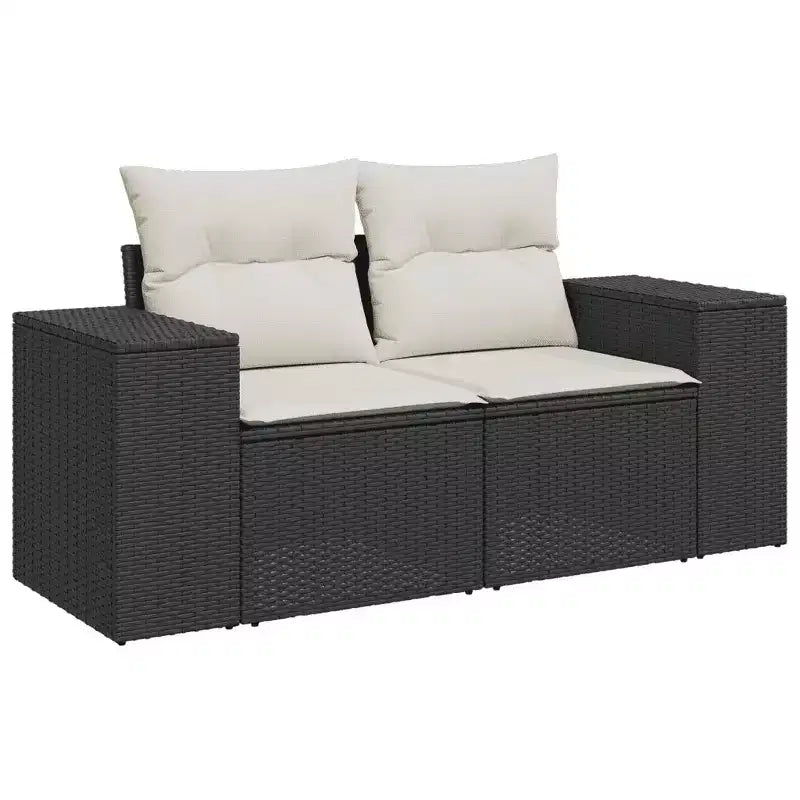 Set contemporaneo di divani da giardino vidaXL in polirattan con cuscini