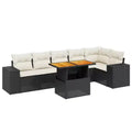 Set contemporaneo di divani da giardino vidaXL in polirattan con cuscini