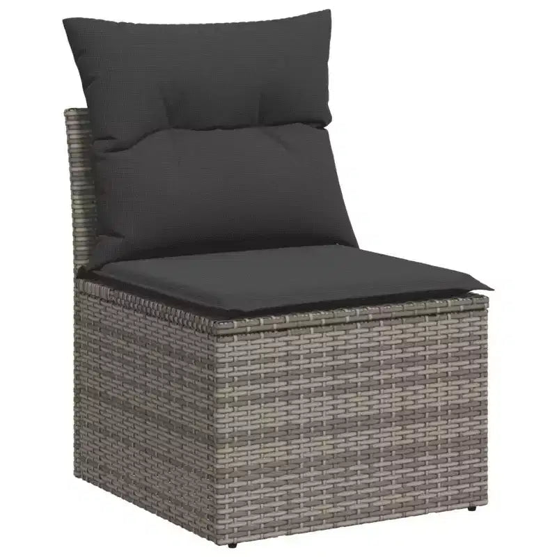 vidaXL Garden Sofa Set with Cushions - Multi-Colored Poly Rattan
