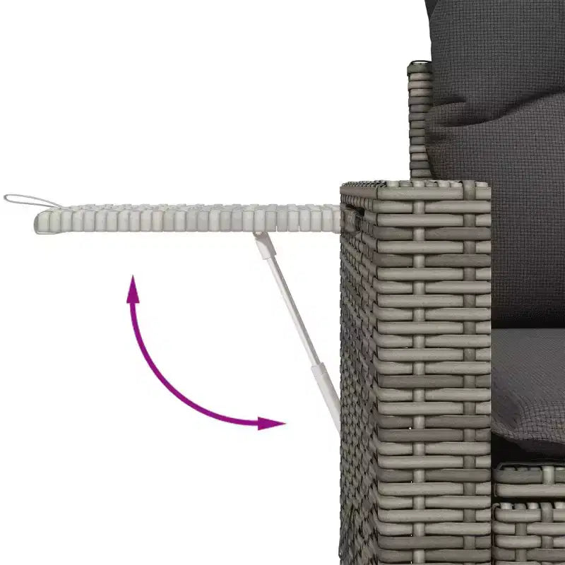 vidaXL Garden Sofa Set with Cushions - Multi-Colored Poly Rattan
