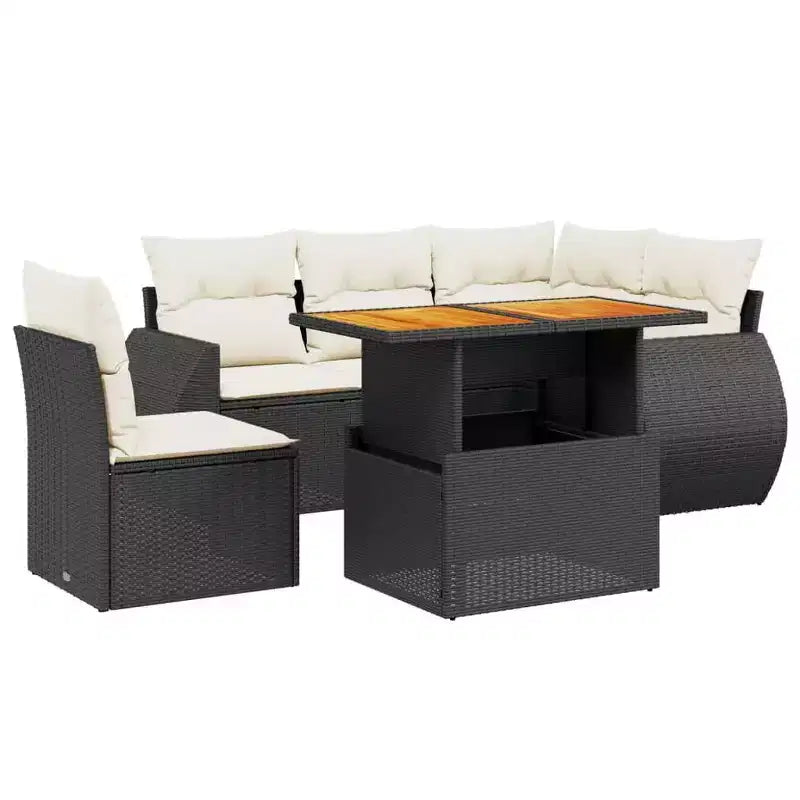 vidaXL Garden Sofa Set PE Rattan 6 Piece Removable Covers