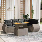 Set di divani da giardino vidaXL in rattan PE, 6 pezzi, con fodere rimovibili