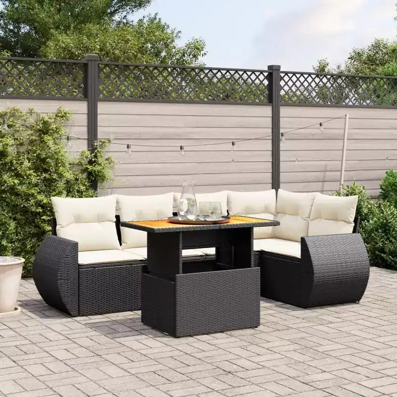 Set di divani da giardino vidaXL in rattan PE, 6 pezzi, con fodere rimovibili
