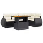 Set di divani da giardino vidaXL in rattan PE, 6 pezzi, con fodere rimovibili
