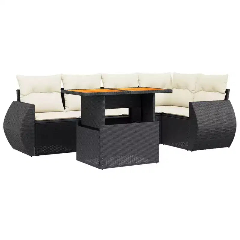 Set di divani da giardino vidaXL in rattan PE, 6 pezzi, con fodere rimovibili