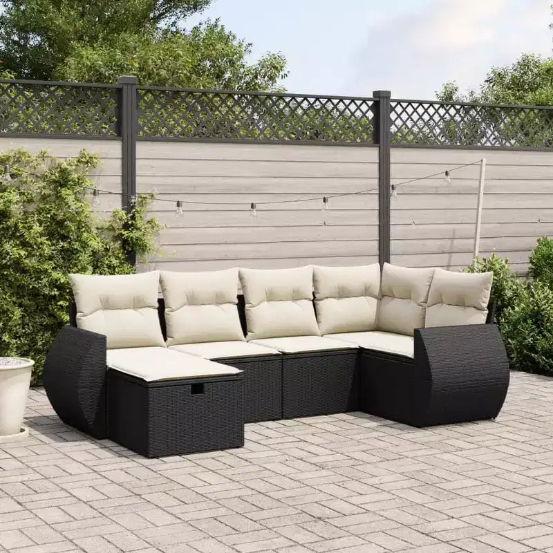 vidaXL loungeset voor buiten met opbergruimte en kussens