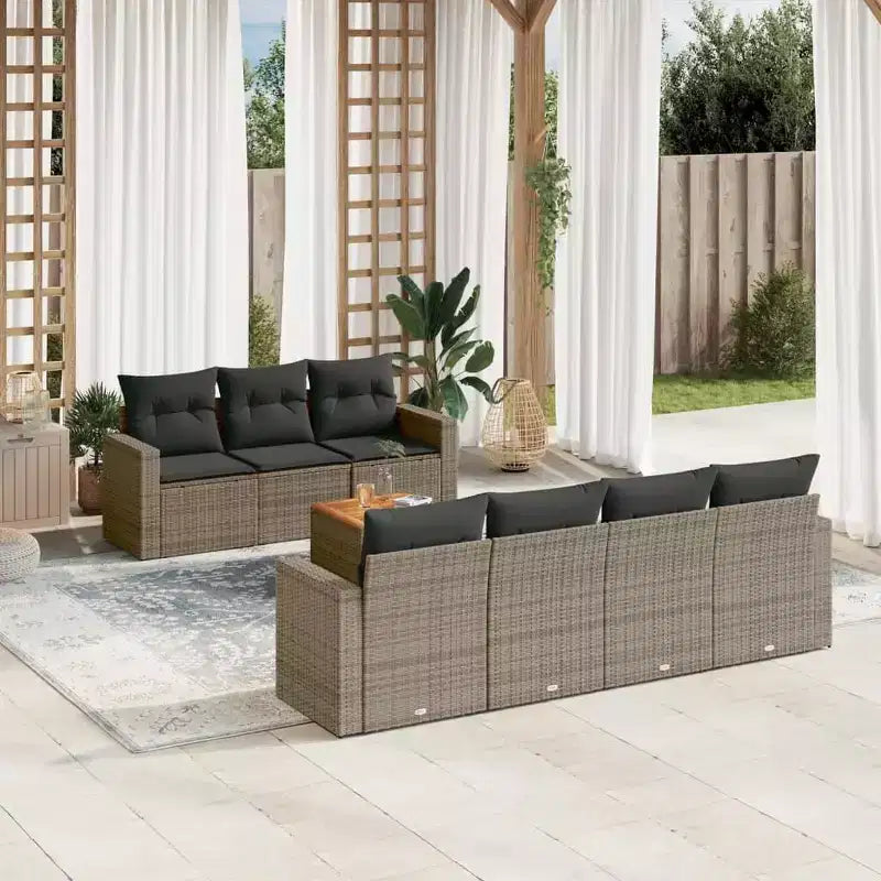Ensemble de canapés modulaires vidaXL pour extérieur avec coussins