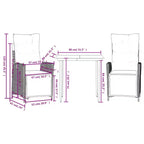 Ensemble repas de jardin moderne vidaXL en osier