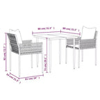 Ensemble de salle à manger vidaXL pour terrasse avec coussins, mobilier d’extérieur en polyrotin et acier