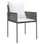 Ensemble de salle à manger vidaXL pour terrasse avec coussins, mobilier d’extérieur en polyrotin et acier