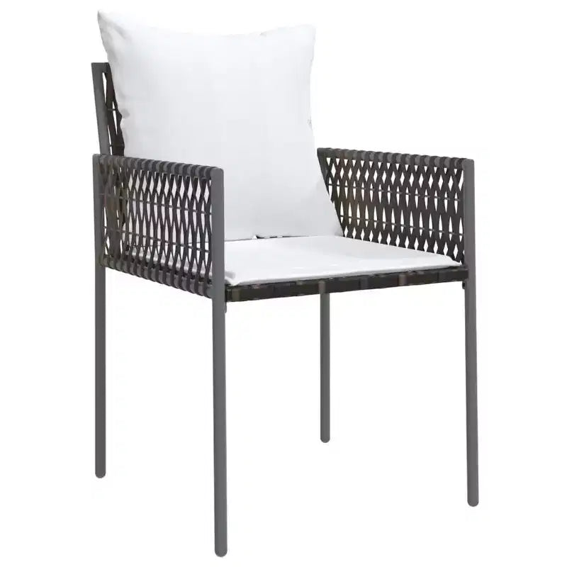 Ensemble de salle à manger vidaXL pour terrasse avec coussins, mobilier d’extérieur en polyrotin et acier