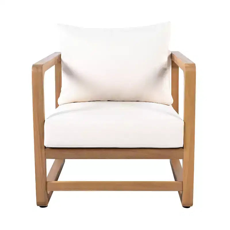Ensemble de salon surdimensionné Christopher Knight Home Isadora pour terrasse, 3 pièces en bois d’acacia, avec coussins et table en béton léger