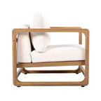Ensemble de salon surdimensionné Christopher Knight Home Isadora pour terrasse, 3 pièces en bois d’acacia, avec coussins et table en béton léger